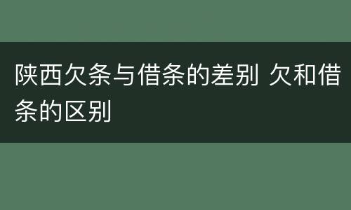 陕西欠条与借条的差别 欠和借条的区别