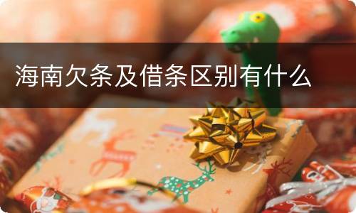 海南欠条及借条区别有什么