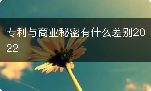 专利与商业秘密有什么差别2022