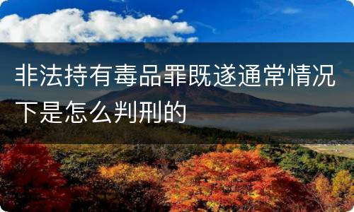 非法持有毒品罪既遂通常情况下是怎么判刑的