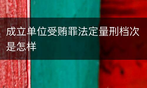 成立单位受贿罪法定量刑档次是怎样