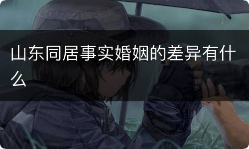 山东同居事实婚姻的差异有什么