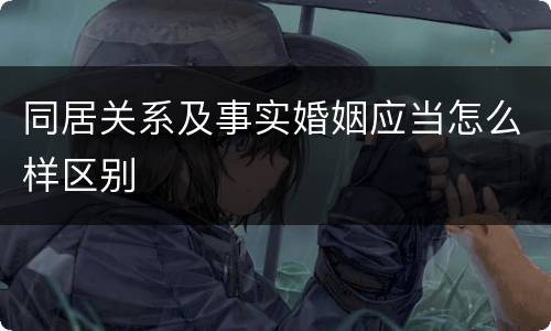 同居关系及事实婚姻应当怎么样区别