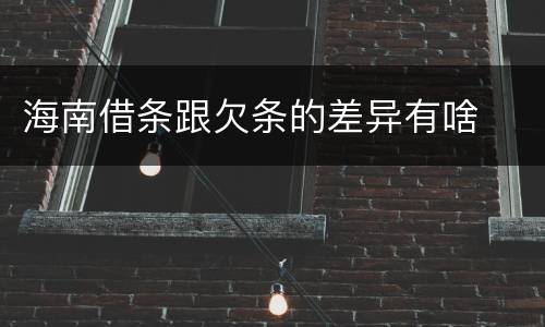 海南借条跟欠条的差异有啥