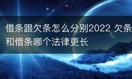 借条跟欠条怎么分别2022 欠条和借条哪个法律更长