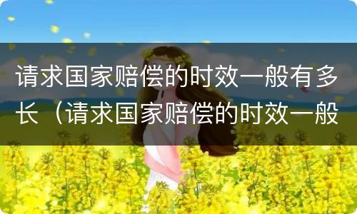 请求国家赔偿的时效一般有多长（请求国家赔偿的时效一般有多长呢）