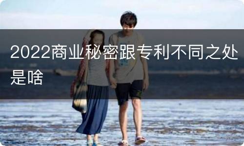 2022商业秘密跟专利不同之处是啥