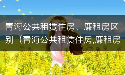 青海公共租赁住房、廉租房区别（青海公共租赁住房,廉租房区别是什么）