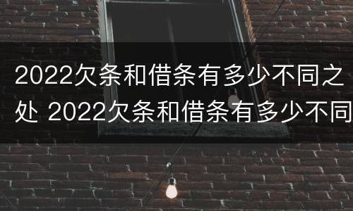2022欠条和借条有多少不同之处 2022欠条和借条有多少不同之处呢