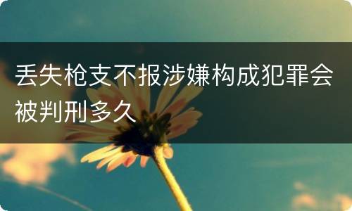 丢失枪支不报涉嫌构成犯罪会被判刑多久