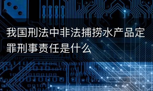 我国刑法中非法捕捞水产品定罪刑事责任是什么