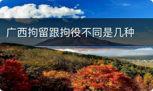 广西拘留跟拘役不同是几种