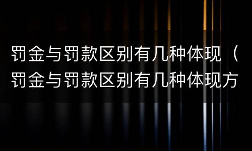 罚金与罚款区别有几种体现（罚金与罚款区别有几种体现方式）