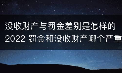 没收财产与罚金差别是怎样的2022 罚金和没收财产哪个严重