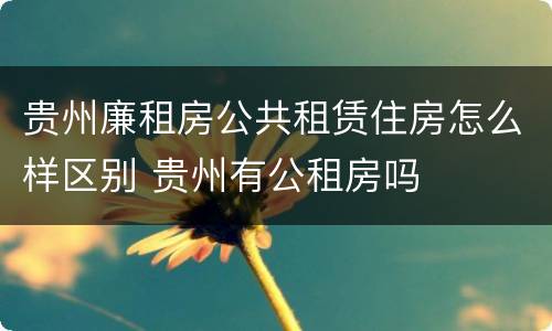 贵州廉租房公共租赁住房怎么样区别 贵州有公租房吗