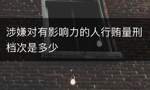 涉嫌对有影响力的人行贿量刑档次是多少