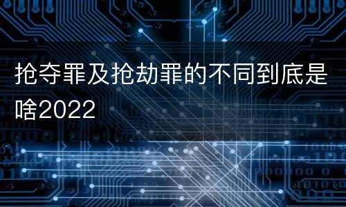 抢夺罪及抢劫罪的不同到底是啥2022