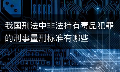 我国刑法中非法持有毒品犯罪的刑事量刑标准有哪些