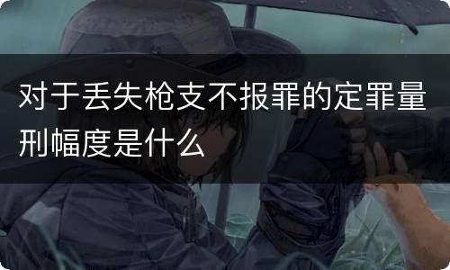 对于丢失枪支不报罪的定罪量刑幅度是什么