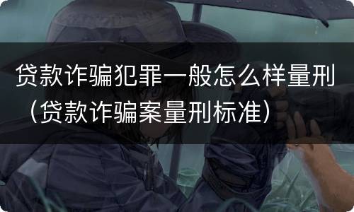 贷款诈骗犯罪一般怎么样量刑（贷款诈骗案量刑标准）