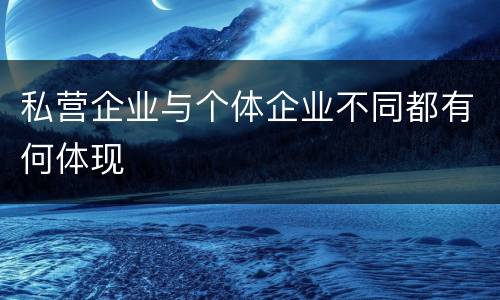 私营企业与个体企业不同都有何体现