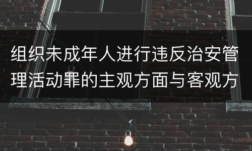 组织未成年人进行违反治安管理活动罪的主观方面与客观方面