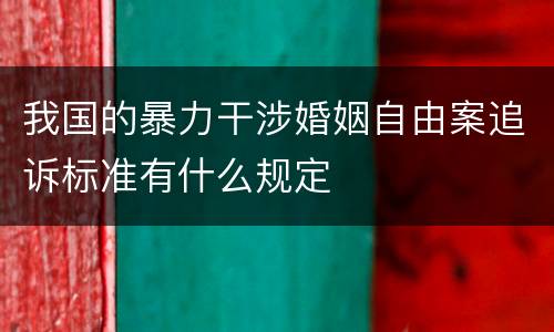 我国的暴力干涉婚姻自由案追诉标准有什么规定