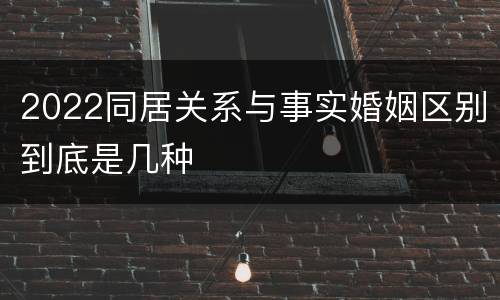 2022同居关系与事实婚姻区别到底是几种