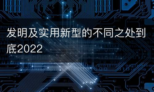 发明及实用新型的不同之处到底2022