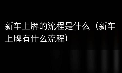 新车上牌的流程是什么（新车上牌有什么流程）