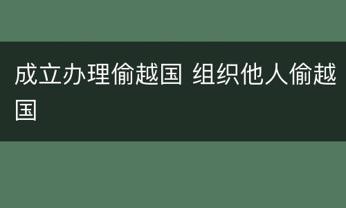 成立办理偷越国 组织他人偷越国