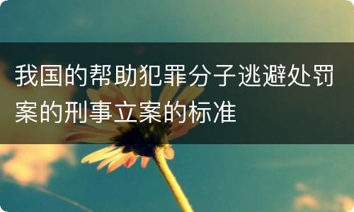 我国的帮助犯罪分子逃避处罚案的刑事立案的标准