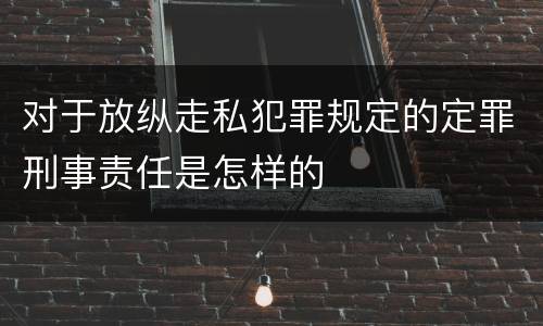 对于放纵走私犯罪规定的定罪刑事责任是怎样的