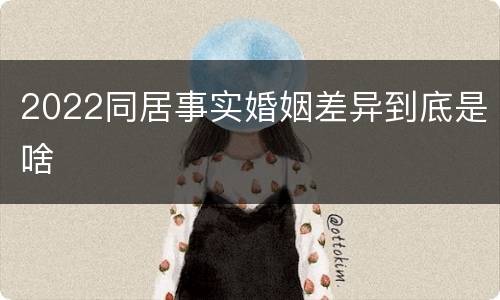 2022同居事实婚姻差异到底是啥