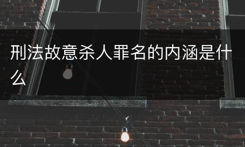 刑法故意杀人罪名的内涵是什么
