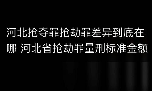 河北抢夺罪抢劫罪差异到底在哪 河北省抢劫罪量刑标准金额