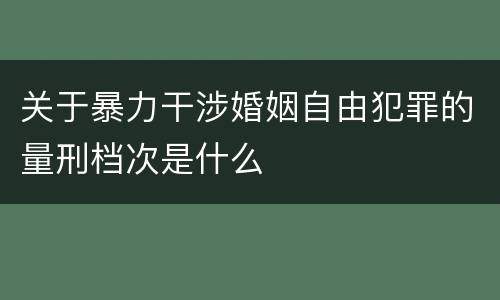 关于暴力干涉婚姻自由犯罪的量刑档次是什么
