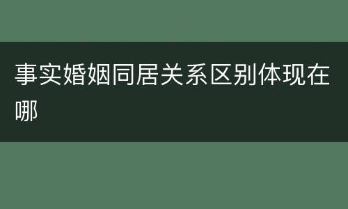 事实婚姻同居关系区别体现在哪