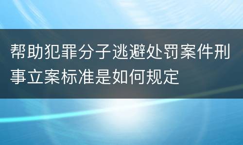 帮助犯罪分子逃避处罚案件刑事立案标准是如何规定