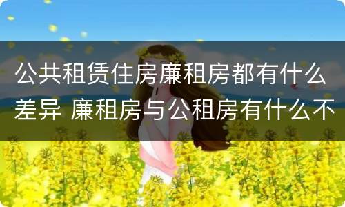 公共租赁住房廉租房都有什么差异 廉租房与公租房有什么不同