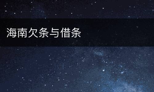 海南欠条与借条