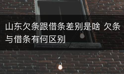 山东欠条跟借条差别是啥 欠条与借条有何区别