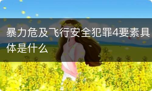 暴力危及飞行安全犯罪4要素具体是什么