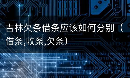吉林欠条借条应该如何分别（借条,收条,欠条）