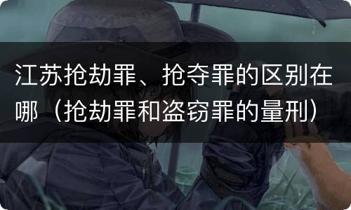 江苏抢劫罪、抢夺罪的区别在哪（抢劫罪和盗窃罪的量刑）