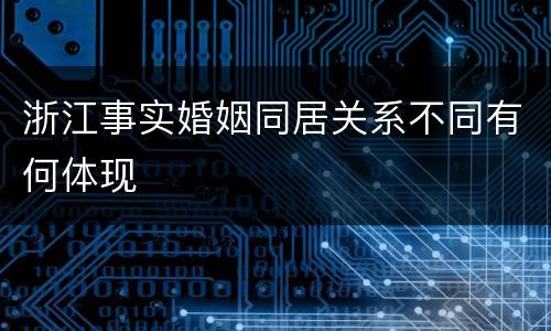 浙江事实婚姻同居关系不同有何体现