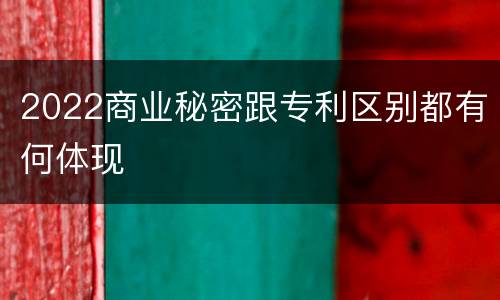 2022商业秘密跟专利区别都有何体现