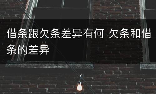 借条跟欠条差异有何 欠条和借条的差异