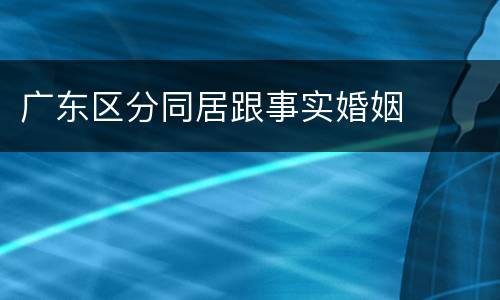 广东区分同居跟事实婚姻