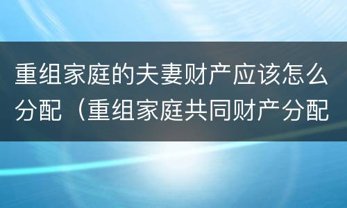重组家庭的夫妻财产应该怎么分配（重组家庭共同财产分配）